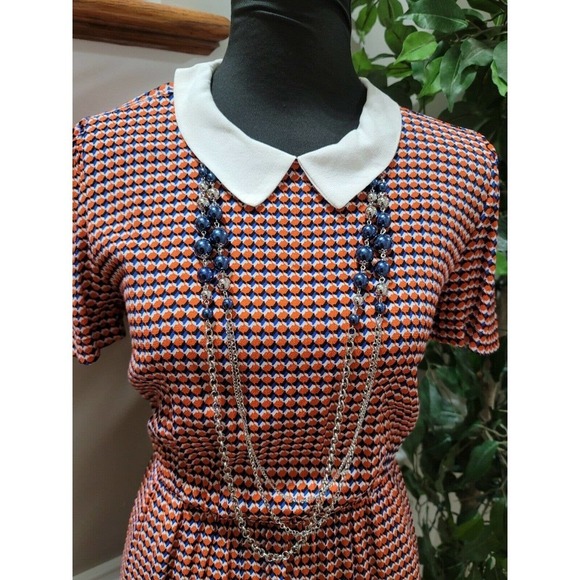 Forever 21 Women's Multicolor 100% Rayon Half Sleeve Knee Length Dress Size S - Picture 2 of 12